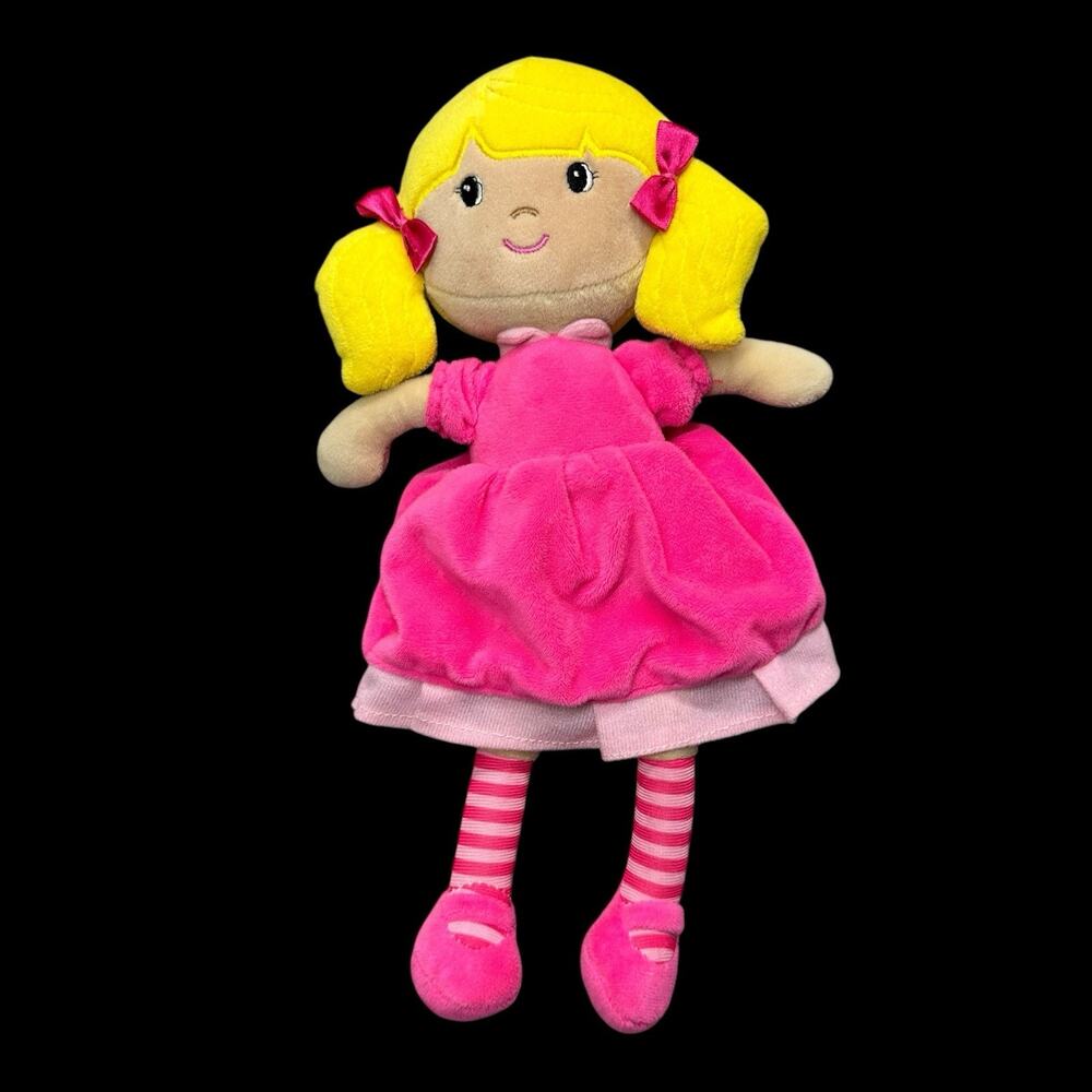 Stephen Joseph Doll Blonde Pink Dress Girl Soft Plush Toy Stuffy 13 Inches